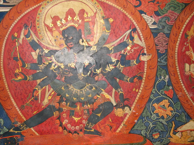 Wall paintings at Tsaparang temple. Western Tibet.